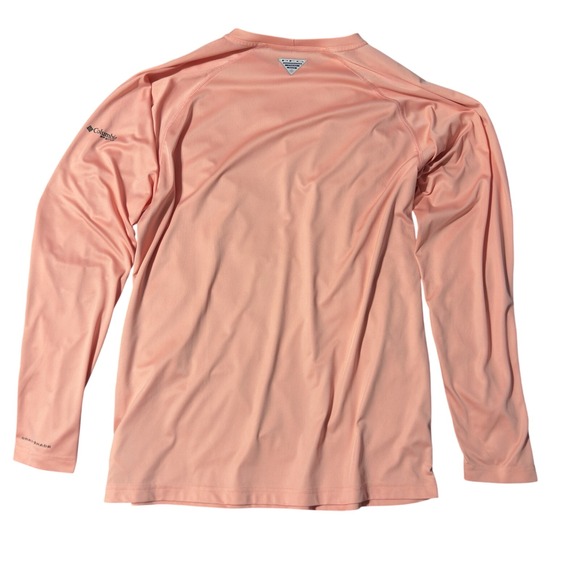 Columbia PFG Tidal Tee Long Sleeve Shirt Unisex Size L – Salmon UV Fishing Top - Picture 2 of 9